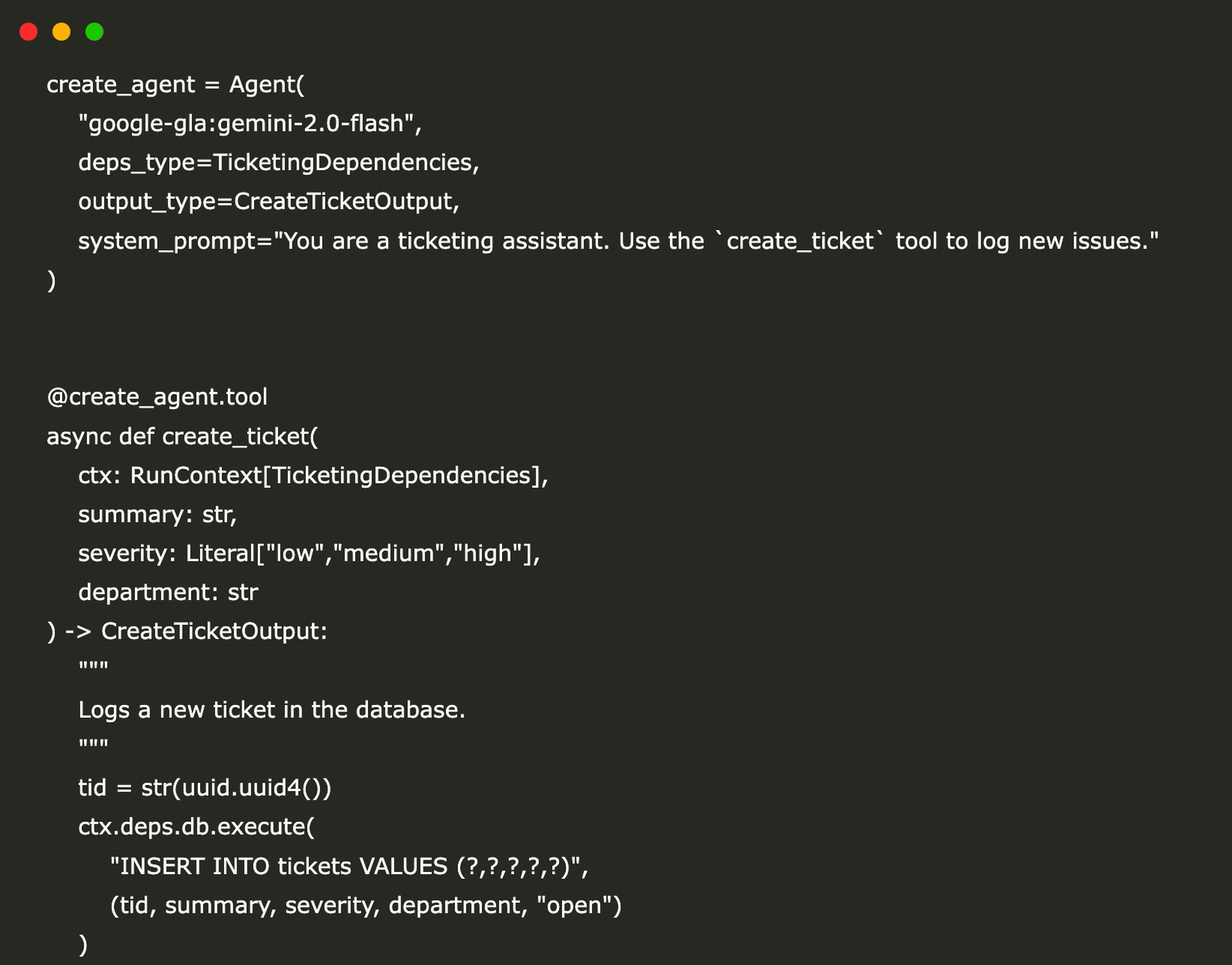 A Coding Guide to Build an Agentic AI‑Powered Asynchronous Ticketing Assistant Using PydanticAI Agents, Pydantic v2, and SQLite Database